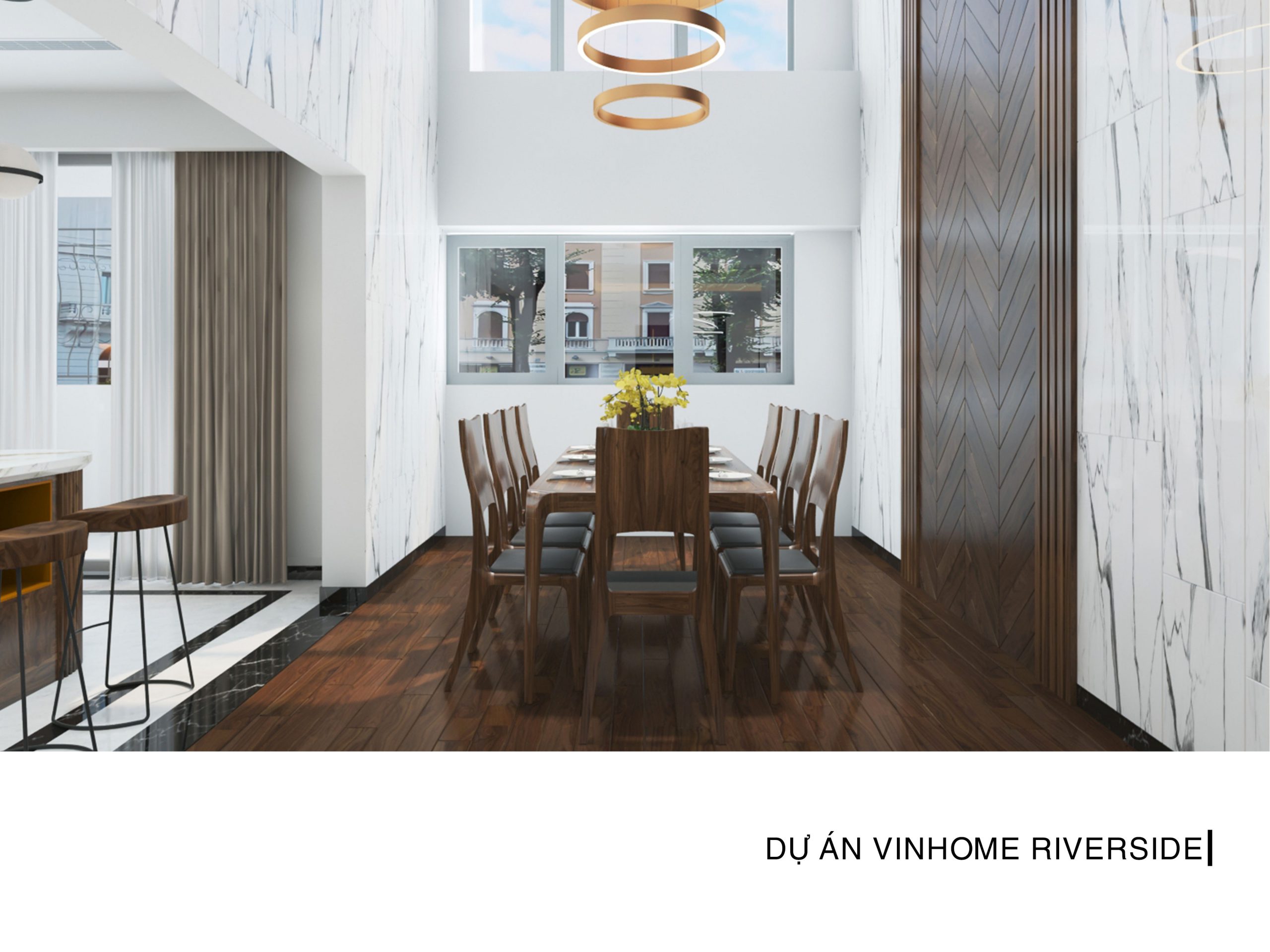 thiết kế phòng ăn Vinhomes Riverside