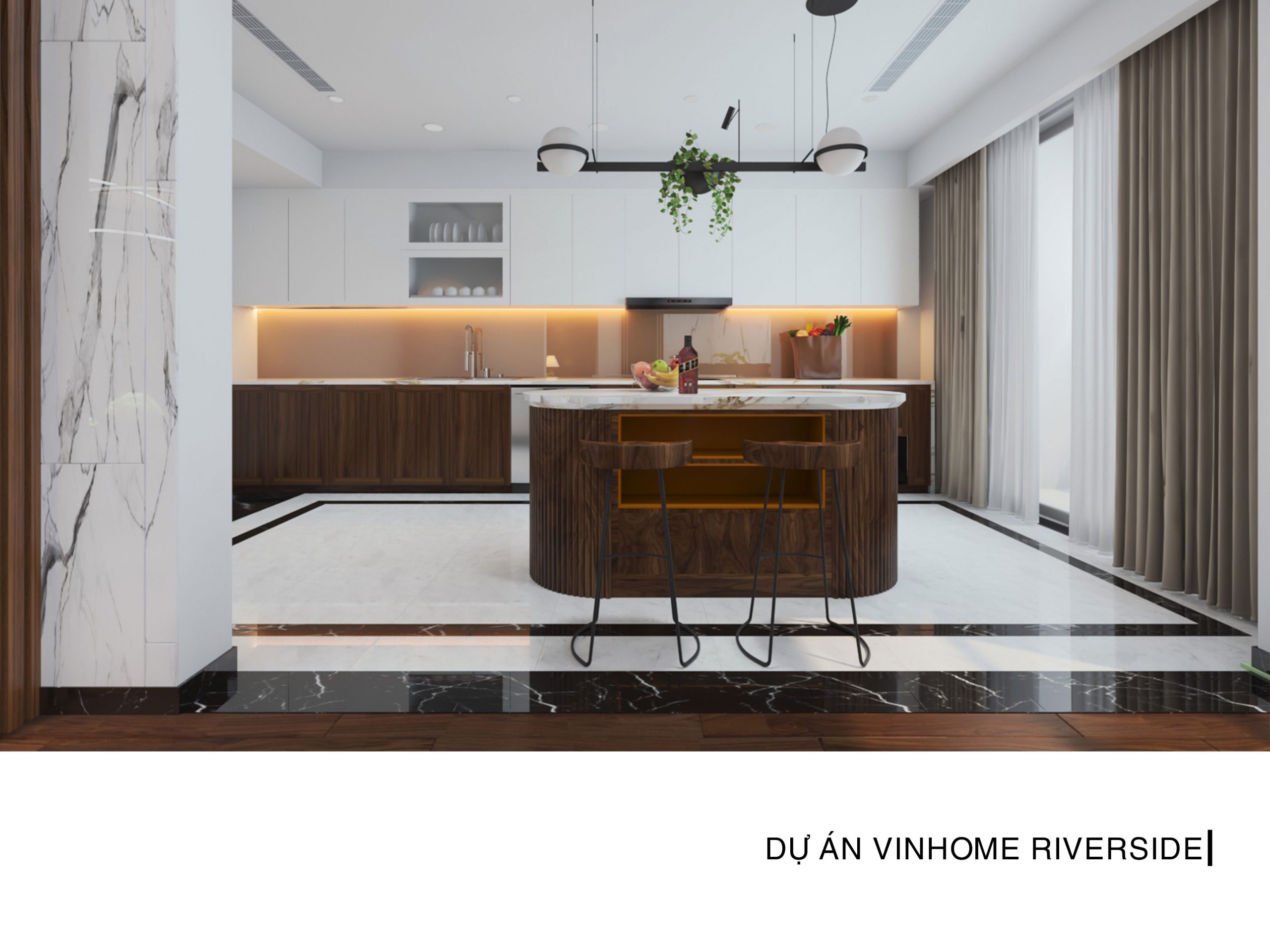 thiết kế phòng bếp Vinhomes Riverside