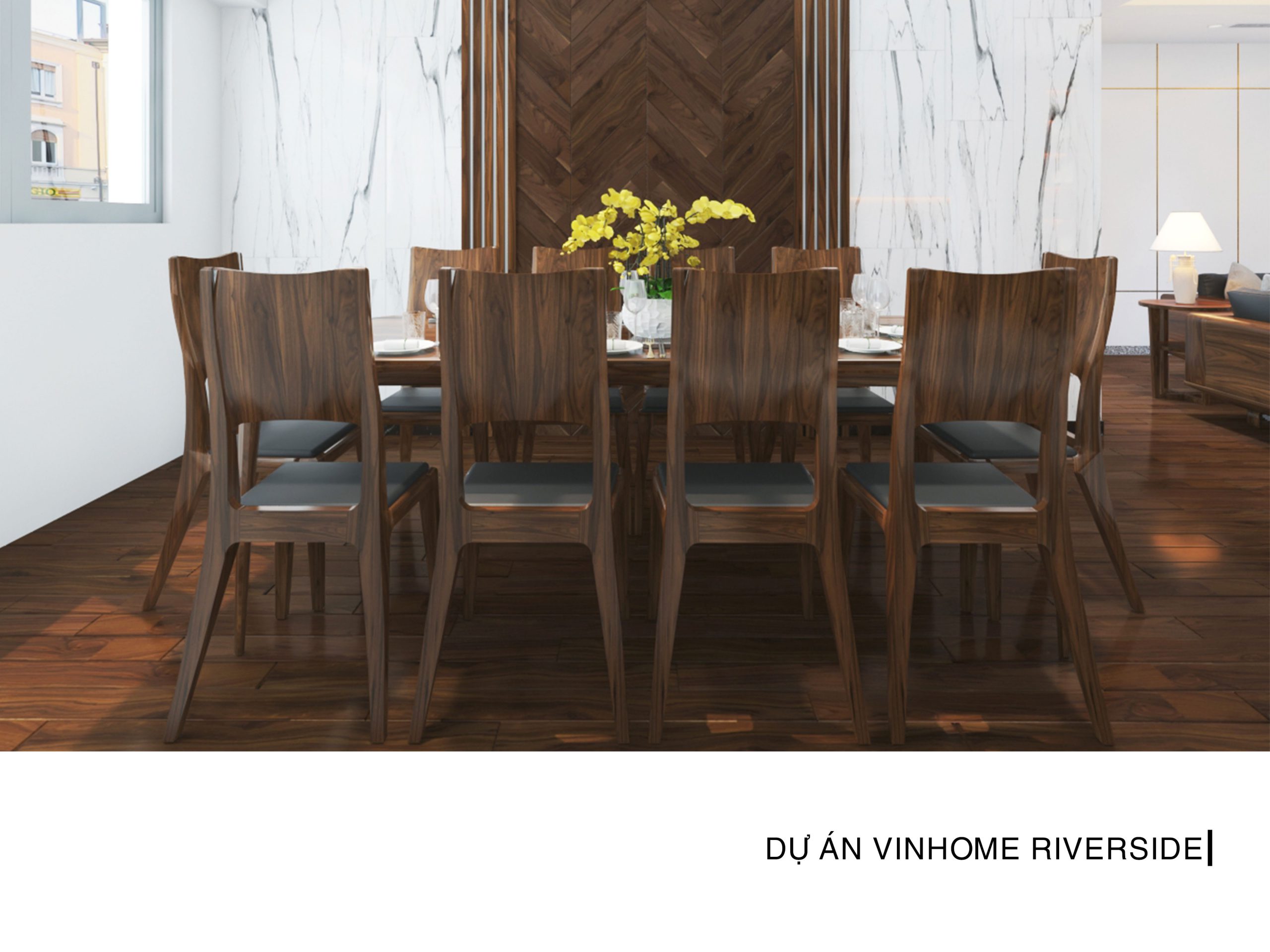 thiết kế phòng ăn Vinhomes Riverside