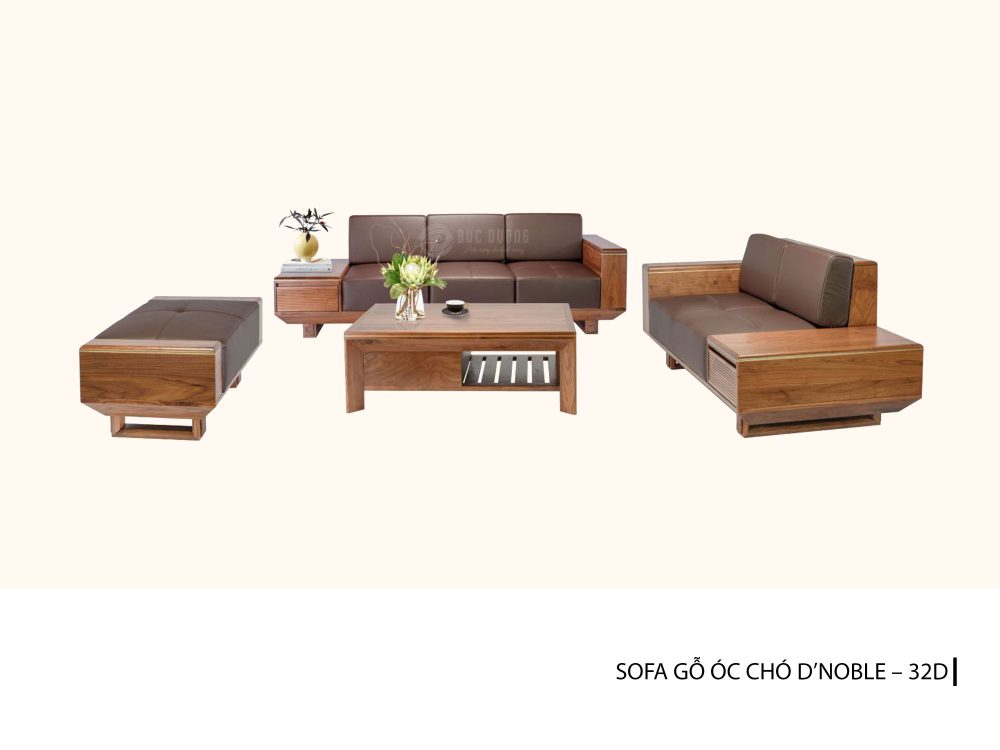 Sofa gỗ óc chó 32D