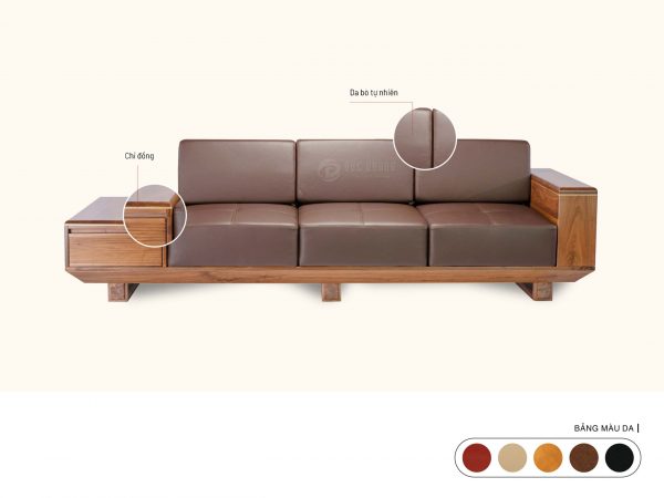 Ghế sofa gỗ óc chó Dnoble 322