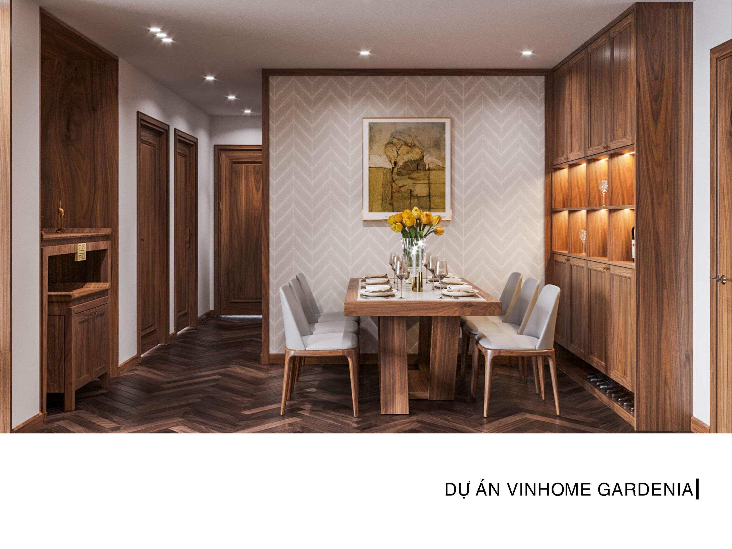 thiết kế thi công nội thất phòng ăn Vinhome Gardenia