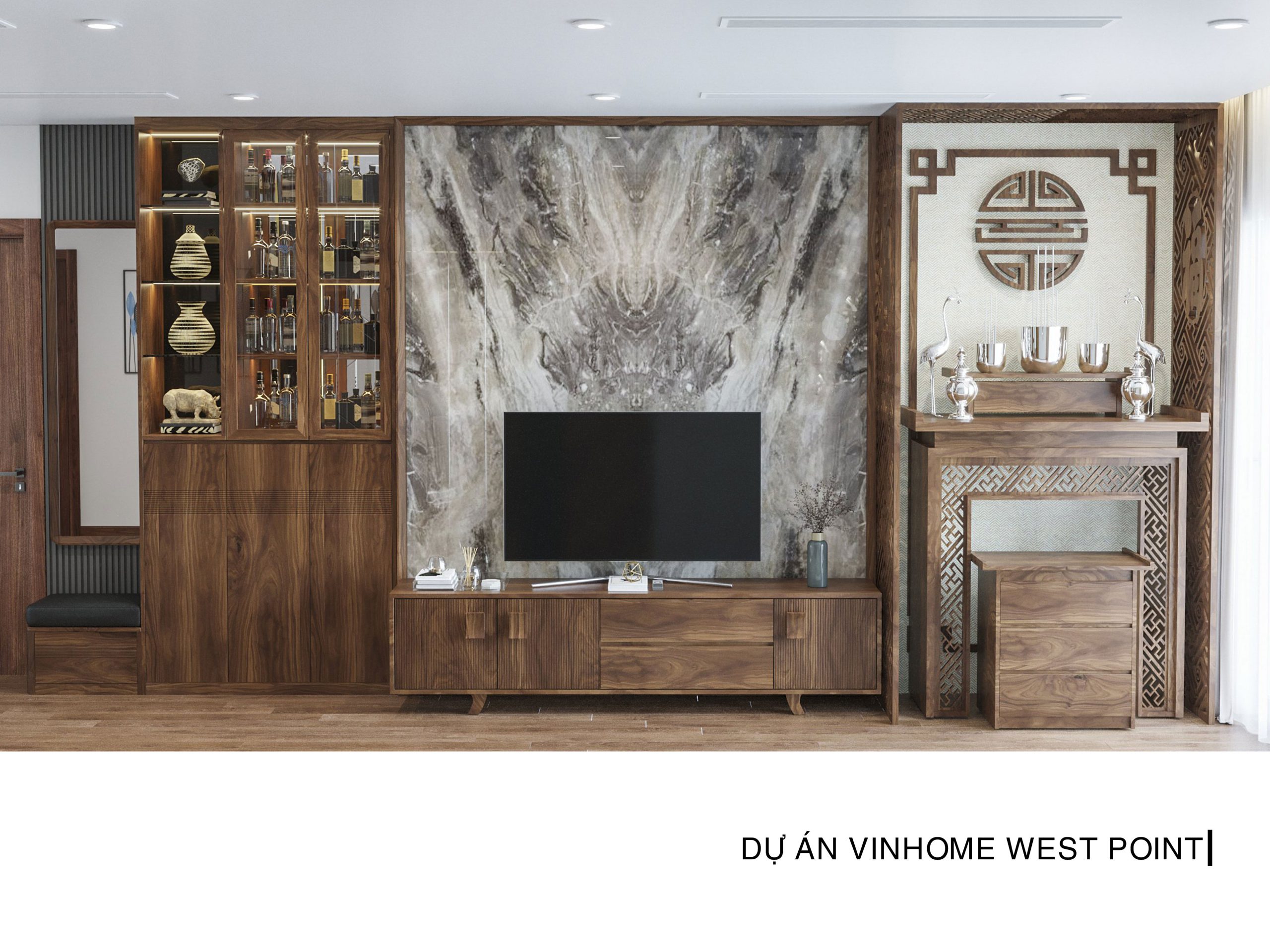 thiết kế phòng khách Vinhomes West Ponit