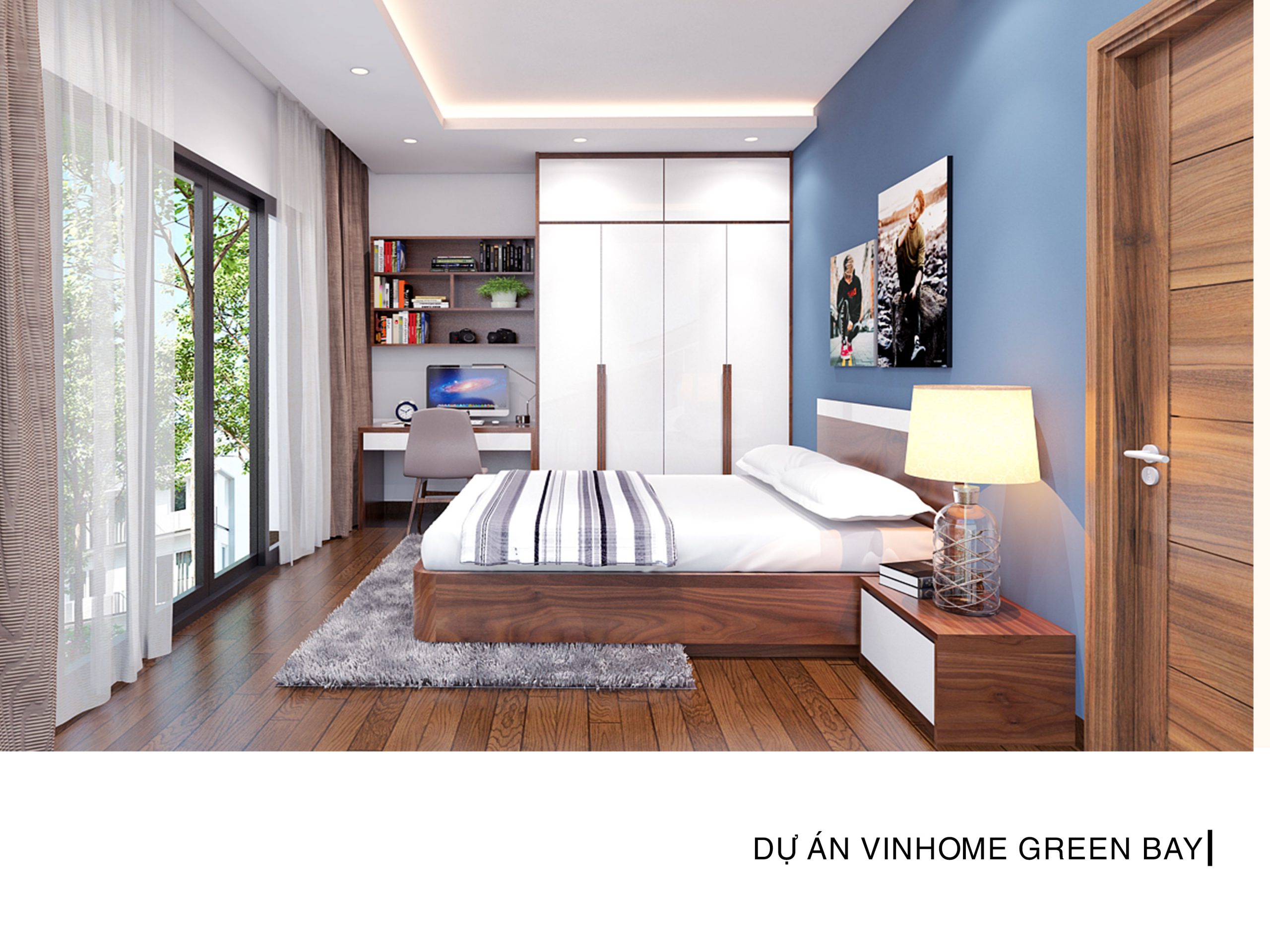 thiết kế phòng ngủ Vinhome Green Bay