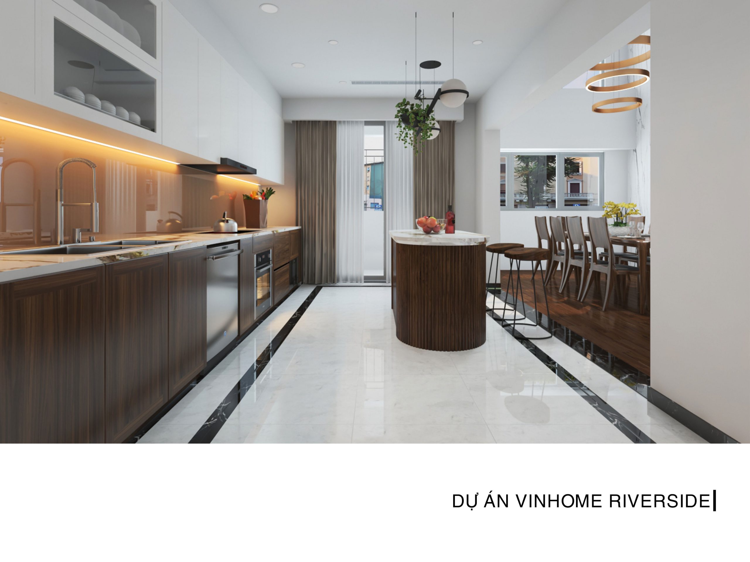 thiết kế phòng bếp Vinhomes Riverside