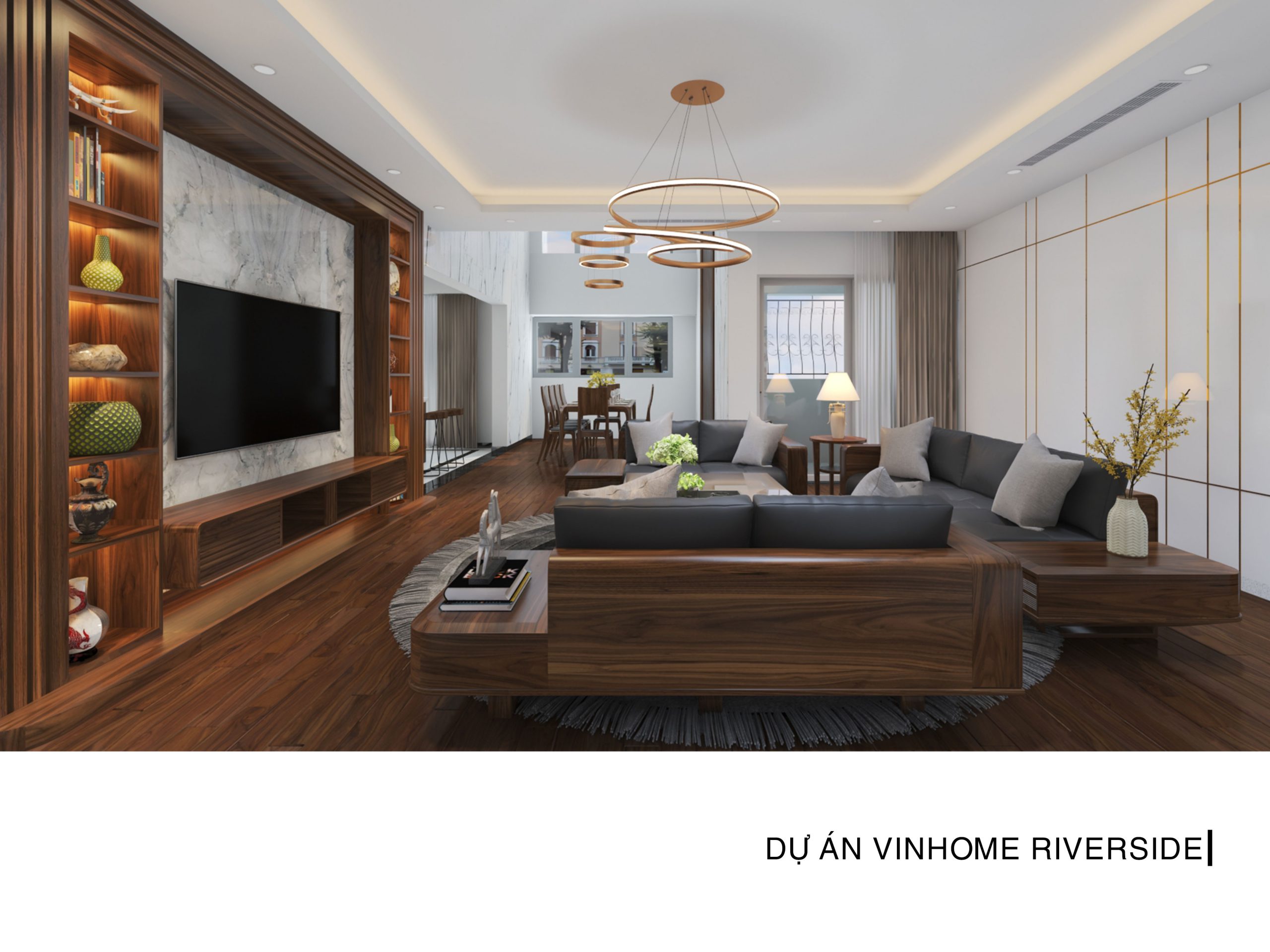 thiết kế nội thất phòng khách vinhomes Riverside